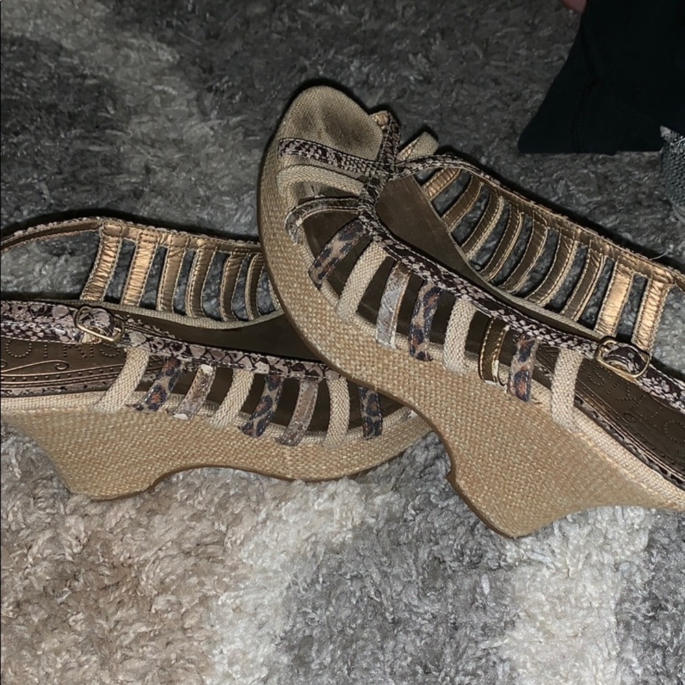 snakeskin wedges
